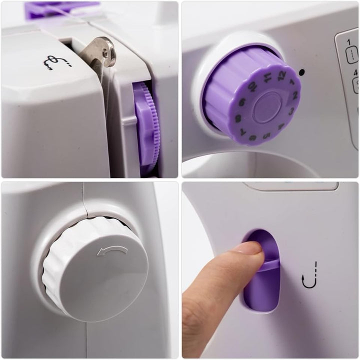 Nähmaschine, Mini elektrische tragbare Nähmaschine für Anfänger, 12-Stich Dual Speed mit Fuss Pedal