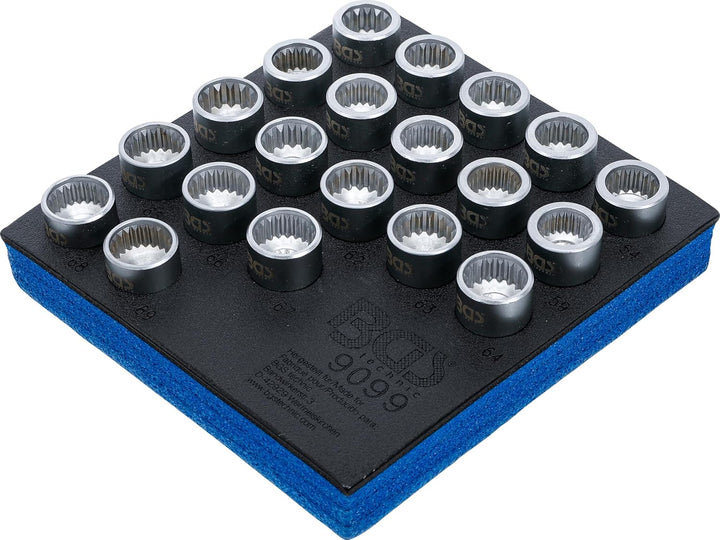 BGS 9099 | Werkstattwageneinlage 1/6: Felgenschloss-Werkzeugsatz für Porsche und VW Touareg | 20-tlg