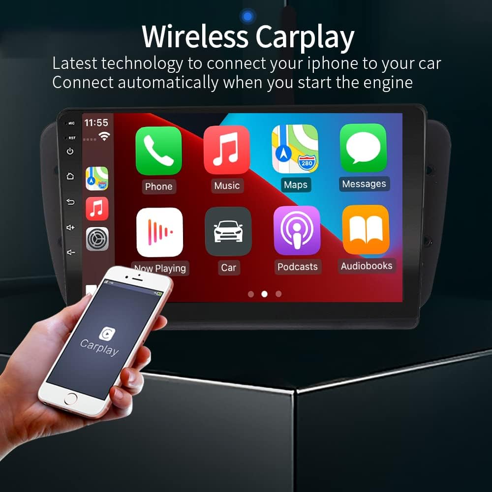 LEXXSON Carplay Radio Android Auto für Seat Ibiza 6J 2009–2013 | 9 Zoll kapazitiver Touchscreen GPS