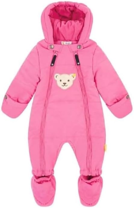 Steiff Unisex Baby Schneeanzug mit Fuss Schneeanzug (1er Pack) 68 HOT PINK, 68 HOT PINK