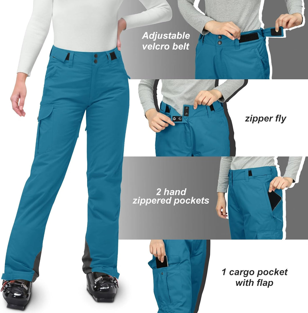 33,000ft Damen Skihose Outdoorhose Wasserdicht Winddichte Softshellhose Warme Gefütterte Thermohose