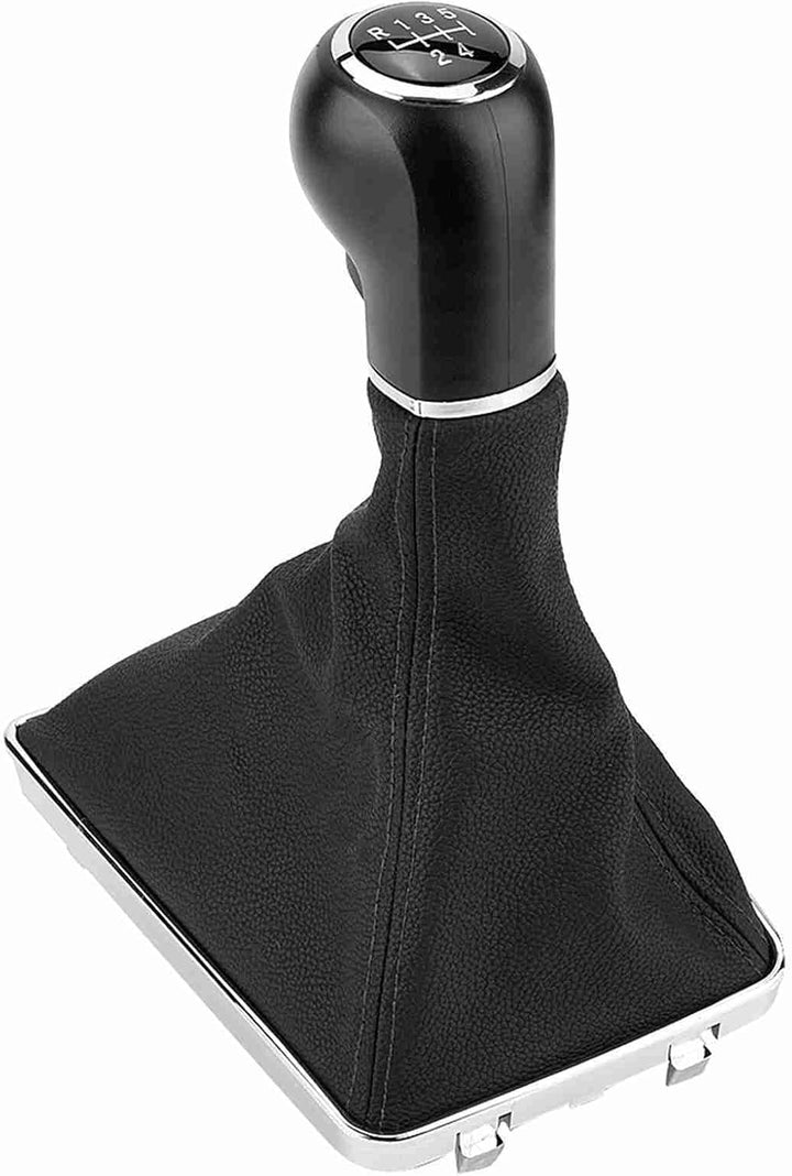 Aramox 5 Gang ABS Schaltknauf Kunstleder Gamasche Kofferraumabdeckung Schwarz für Opel Astra Corsa G