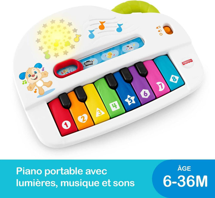 Fisher-Price Babys erstes Keyboard - tragbares Spielzeugklavier mit 4 Spielmöglichkeiten, Liedern, L
