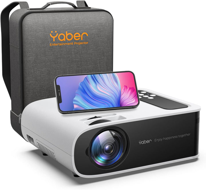 Beamer, WiFi 6 Bluetooth Beamer, YABER 450ANSI Full HD 1080P Heimkino Projektor with 4P Trapezoidal