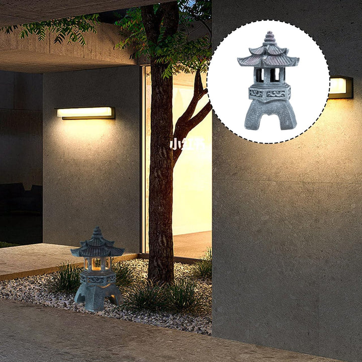 YARNOW Pavillons Statue Zen Pagode Statue Statue Garten Solar Solarfelsenlicht Asiatische Laterne Pa