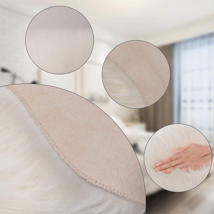 WOLTU Fellteppiche Schaffell, Kunstfell Lammfellimitat Teppich flauschig, Longhair Fell Optik, Dekof