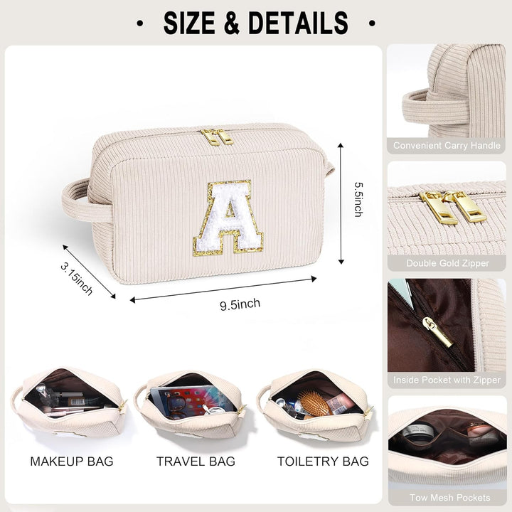Parima Personalisiert Geschenke für Frauen - Cord Reise Kosmetiktasche Klein Make Up Tasche Organize