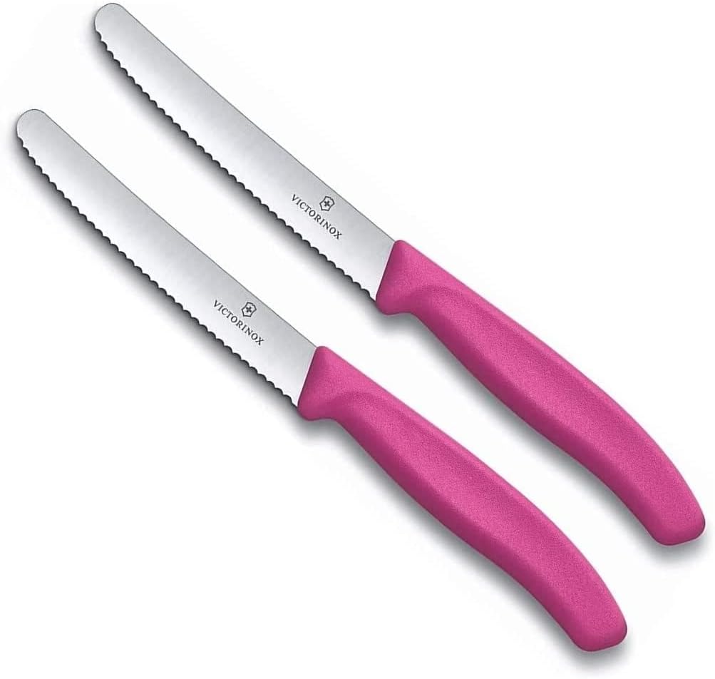 Victorinox 2 Stück Tafelmesser - Tomatenmesser Swiss Classic mit Wellenschliff rostfrei - Swiss Made