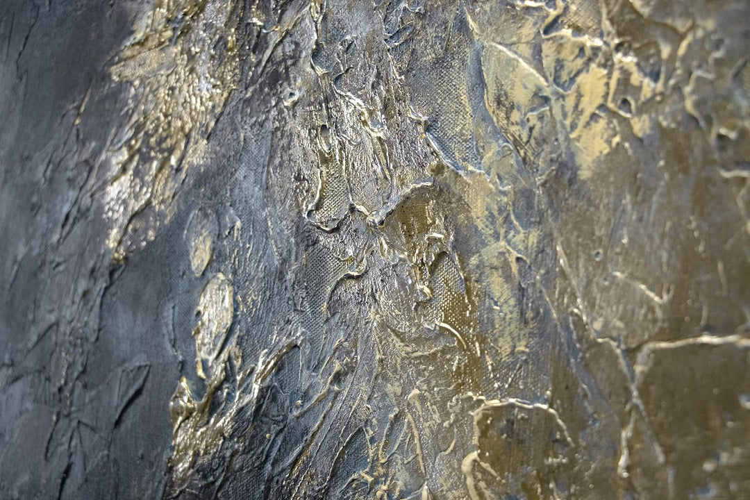 YS-Art XXL Abstrakt Acryl Gemälde auf Leinwand mit Rahmen Spiegelungen II handgemalte Wandbilder Woh