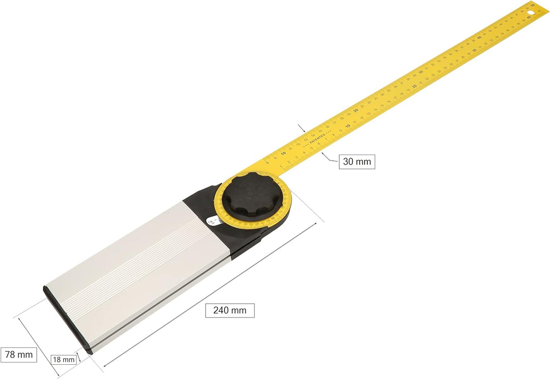 KOTARBAU® Winkelmesser 500 mm Einsteilbar mit Skala 0°–90° für präzise Messungen 500mm, 500mm