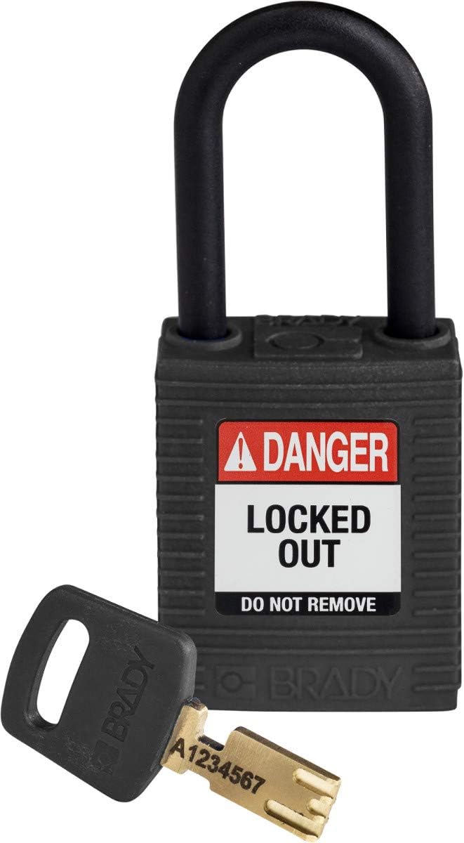 Brady (NYL-BLK-38PL-KD) SafeKey Nylon Lockout-Vorhängeschloss Mit Nylon Bügel 38.00 mm Schwarz KD -