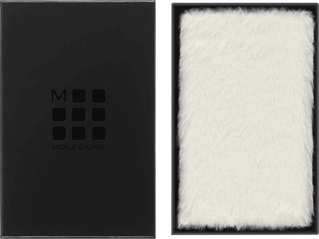 Moleskine - Notizbuch mit Kunstfell, Hardcover und Elastikverschluss, Grösse Extra-Small, Farbe Crem