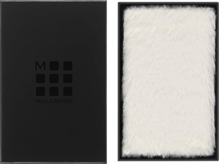 Moleskine - Notizbuch mit Kunstfell, Hardcover und Elastikverschluss, Grösse Extra-Small, Farbe Crem