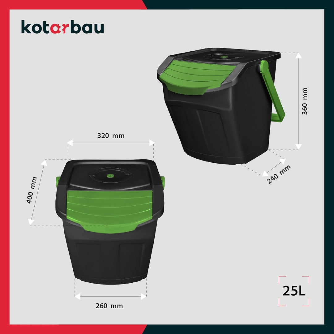 KOTARBAU® Mülltrennsystem Mülleimer Küche 1 Fach Abfalleimer Deckel Plastik Küchenabfalleimer Küchen