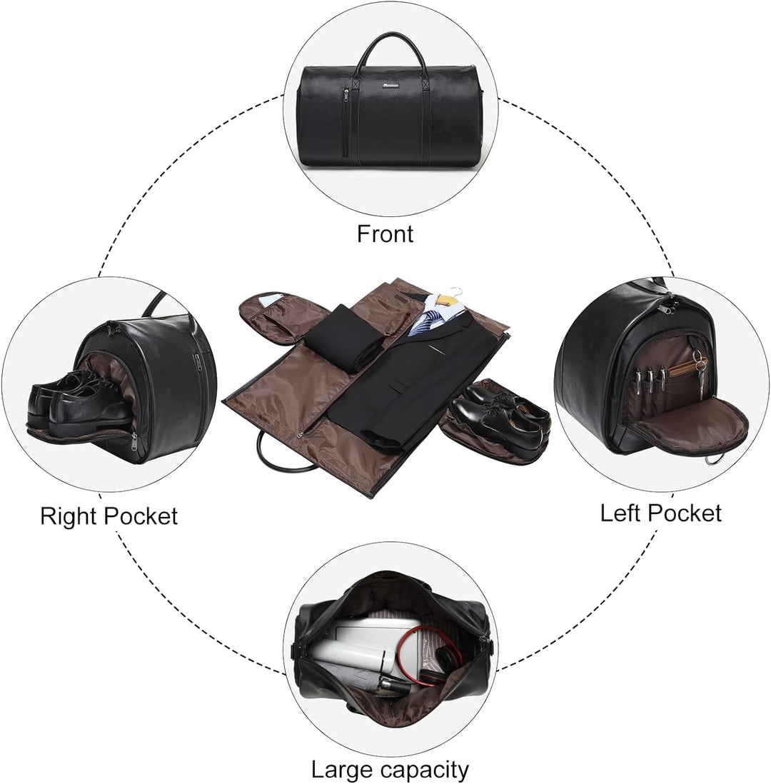 Modoker Wandelbarer Kleidersack aus Leder, Handgepäck für Reisen, Kleidersack, Geschenke für Männer,