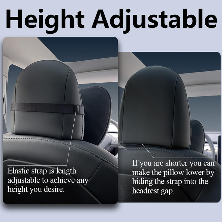 TESBEAUTY Upgraded Auto Kopfstützenkissen 2 Packungen Echtes Nappaleder Auto Nackenkissen Tesla Mode