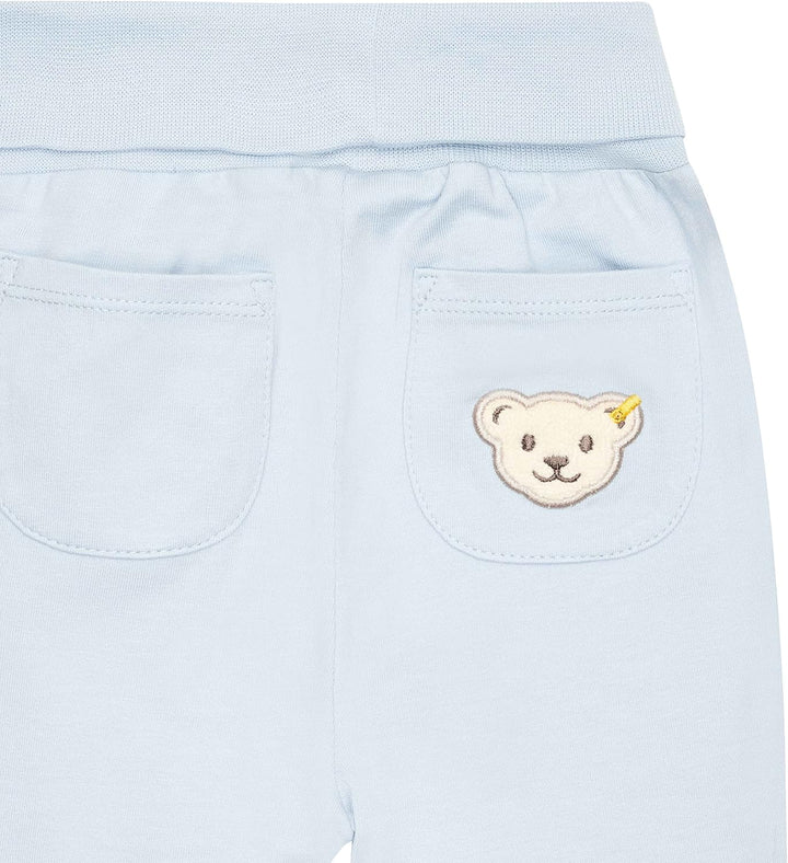 Steiff Unisex Baby Basic Jogginghose mit Beinbündchen Lässige Hose 50 Celestial Blue, 50 Celestial B
