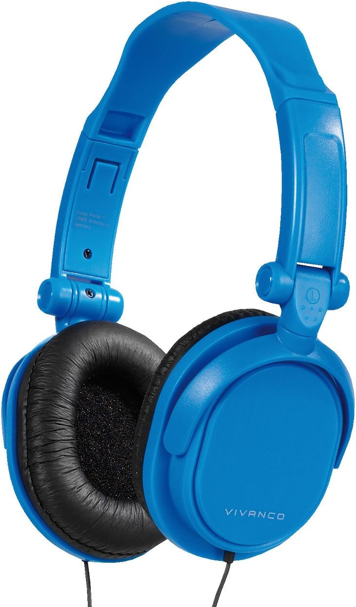 Vivanco DJ 20 Stereo On Ear Kopfhörer faltbar (drehbar, DJ-Style, 1,8m Kabellänge) blau blau DJ 20,