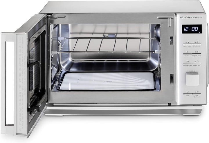 CASO MG 20 Cube Ceramic-Mikrowelle+Grill mit Keramikboden,kein Drehteller notwendig, Grillen auf 2 E