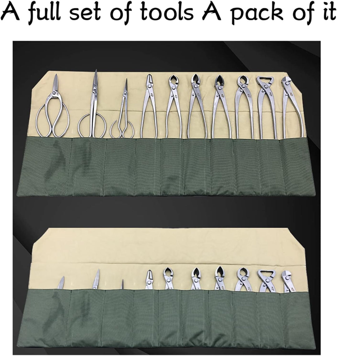 Nikou Gartenwerkzeug Set Bonsai-Werkzeugtasche, Wasserdichte Canvas-Multifunktions-Kompakt-Bonsai-We