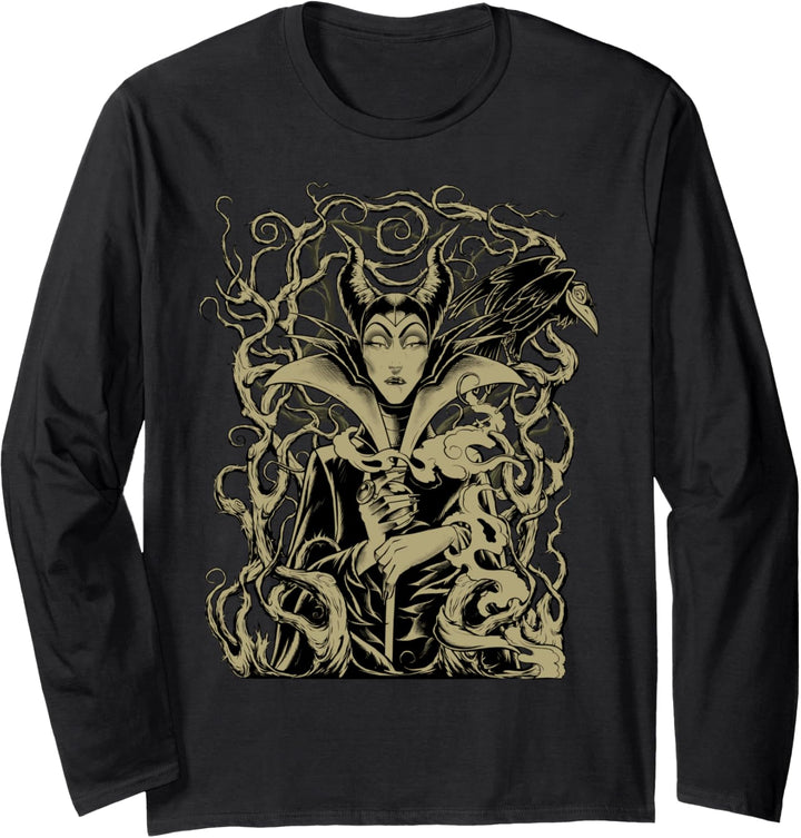 Disney Sleeping Beauty Maleficent In Thorns Portrait Sketch Langarmshirt