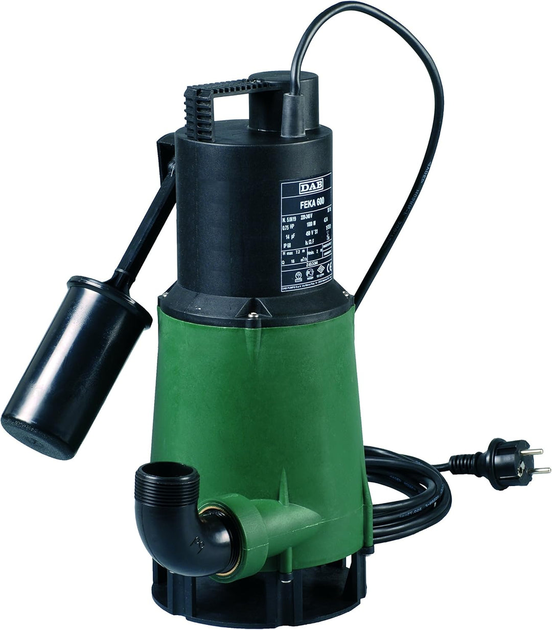DAB FEKA 600 M-A Tauchpumpe mit Schwimmer für Drainage von Abwasser zu Zuhause 0,55 kW/0,75 HP einph