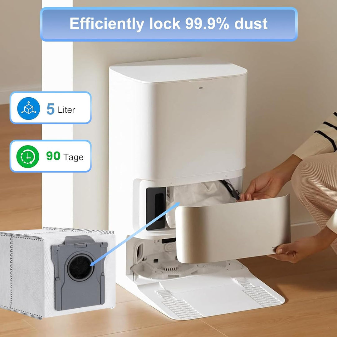 AiLomey 12 Stück Staubbeutel für Dreame L10s Pro Ultra Heat/ X40 Ultra/ X30 Ultra Complete Roboter S