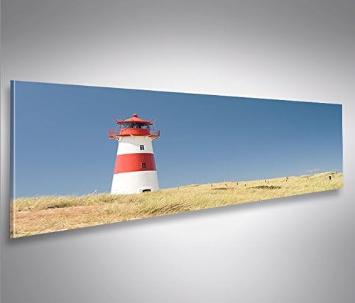 islandburner Bild Bilder auf Leinwand Leuchtturm Nordsee Dünen Panorama XXL Poster Leinwandbild Wand