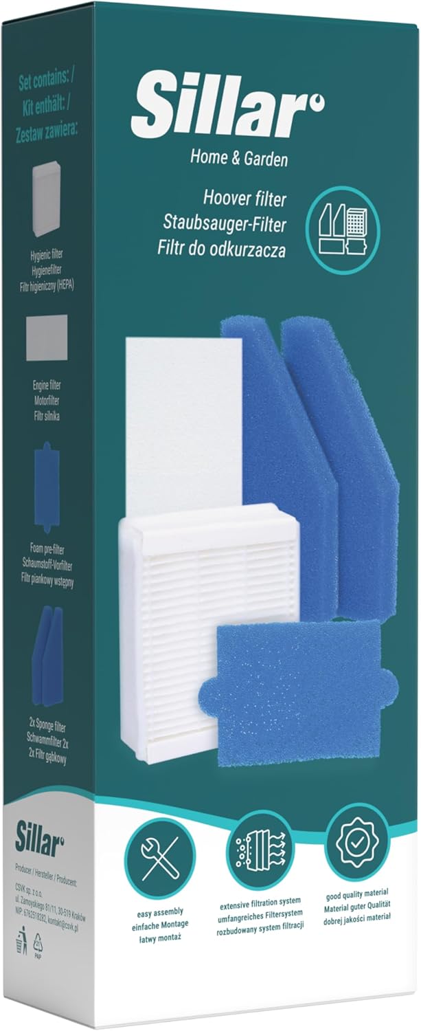 Wessper 3 x Filter Set für Staubsauger Thomas, Alternative für Thomas Filterset 99 (Teile-Nr. 787241