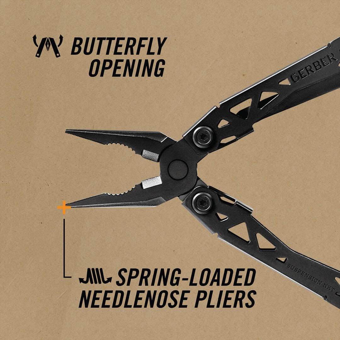Gerber Multi-Tool mit Gürtel-Clip und 15 Funktionen, Suspension NXT, Gewicht: 190 g, Länge geschloss