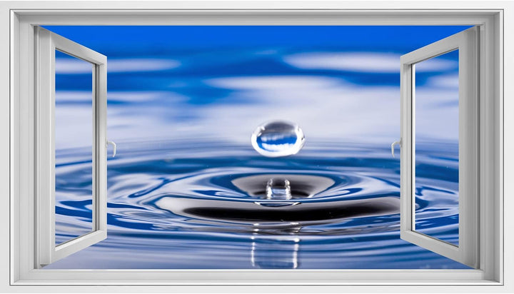 islandburner Bild auf Leinwand Fensterblick Wassertropfen Sagenhafter Effekt Wandbild Leinwandbild X