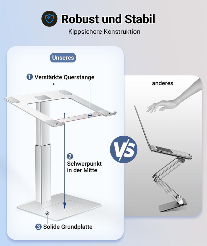 supamir Laptop Ständer Höhenverstellbar, Laptopständer für Schreibtisch, Stehen möglich, DJ Laptop S