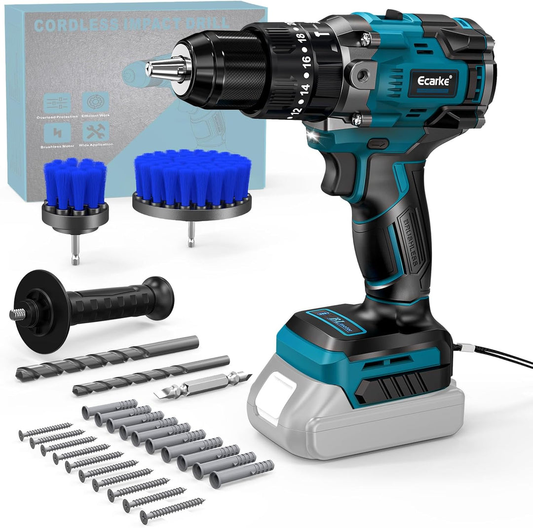 Ecarke Akku Schlagbohrschrauber für Ma-kita 18V Lithium-Akku, Akku Bohrmaschine & Akkuschrauber 2150