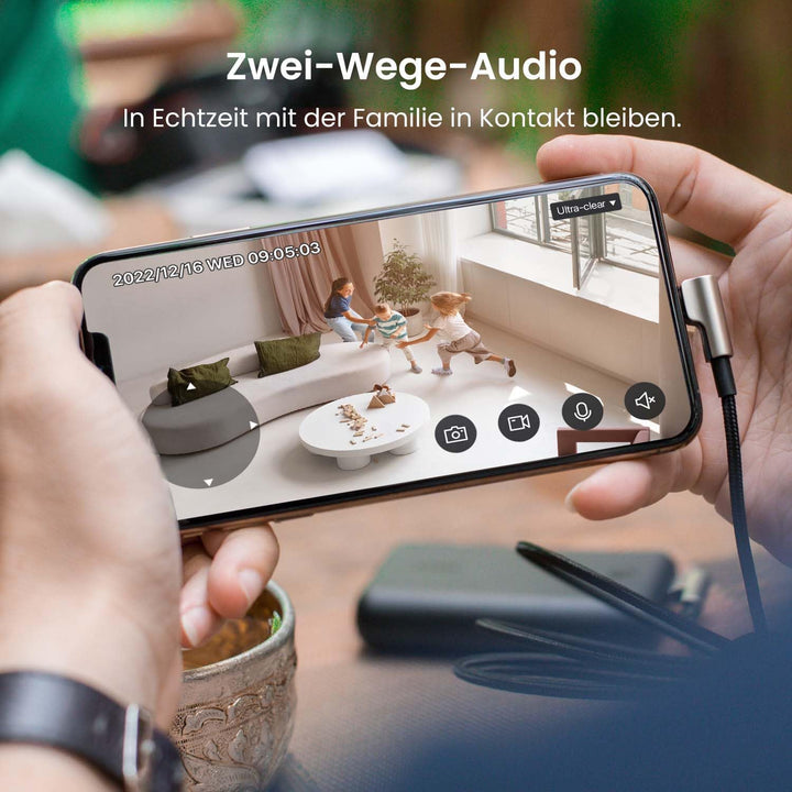 Tenda CP6 Überwachungskamera, 3MP 2k WLAN IP Kamera Innen mit 2-Wege-Audio (Bewegungserkennung, Nach