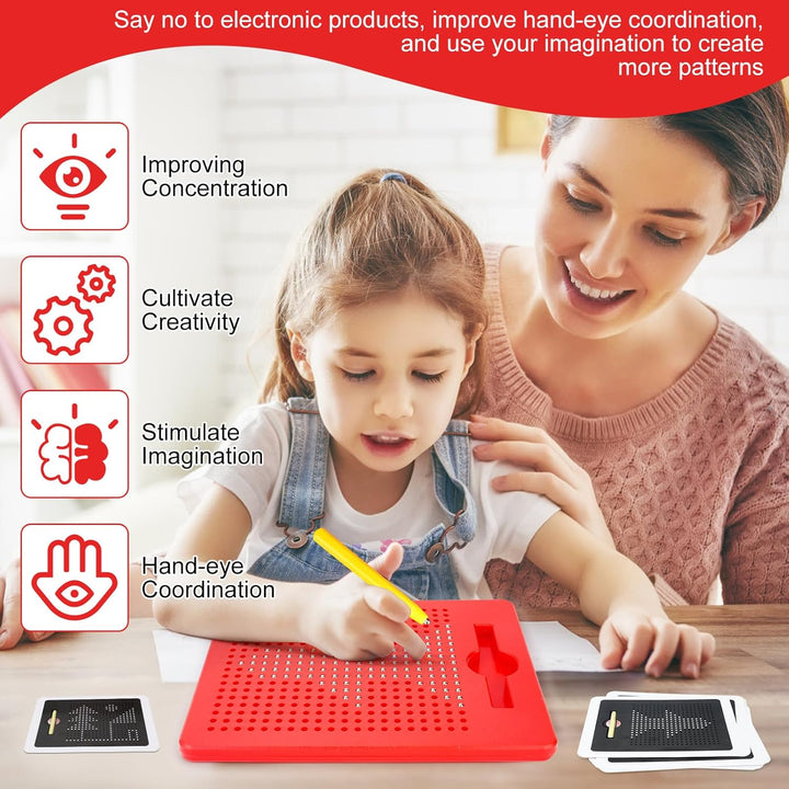 POFIBO Magnetische Zeichentafel - 2 StĂŒck Magnetisches Zeichenbrett mit Kugeln und Stift Kleine Magn