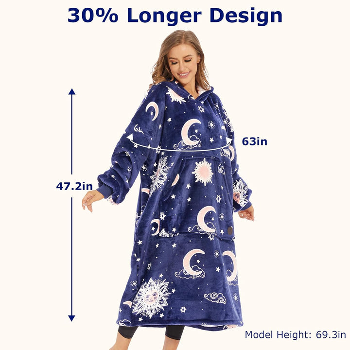 THREE POODLE Decken Hoodie, Oversize Hoodie Decken Pullover Kuschelpullover für Damen Herren Kinder,