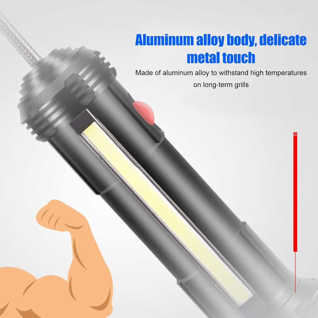 Topyond Grilllicht, Magnetische Grilllichter Mit Seitenlampe, Zoombare, Wasser- Und Hitzebeständige