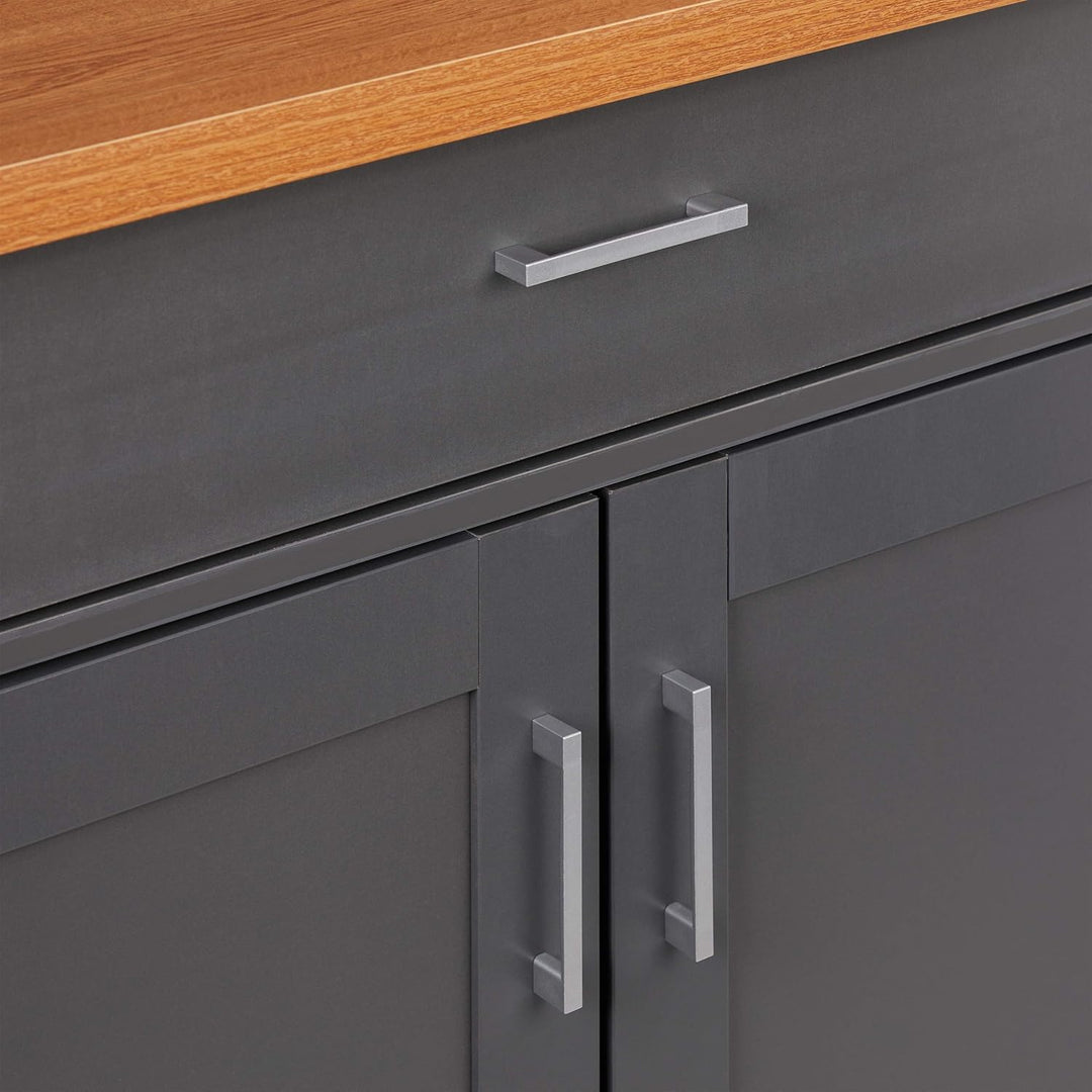 Relaxdays Küchenwagen, Arbeitsplatte, Schublade, 2 Fächer, Gewürz-& Handtuchhalter, mobiler Küchensc