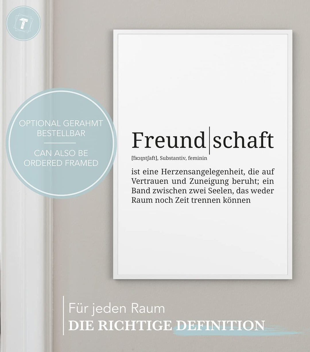 Papierschmiede® Definition: Freundschaft, DIN A1 (59x84 cm), XXL Poster für Wohnzimmer, Schlafzimmer