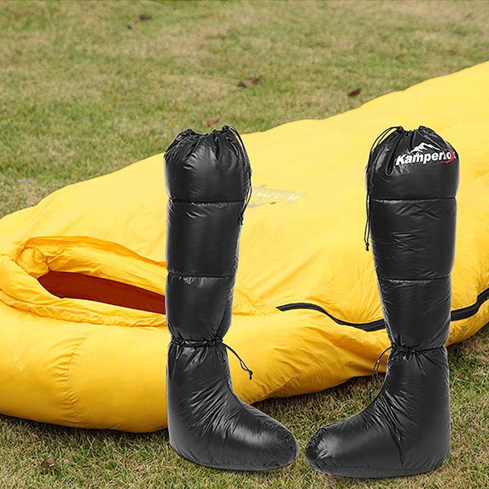Lixada Winter Camping Daunensocken Warme Weiche Winddichte Lange Schlafschuhe mit verstellbarem Kord