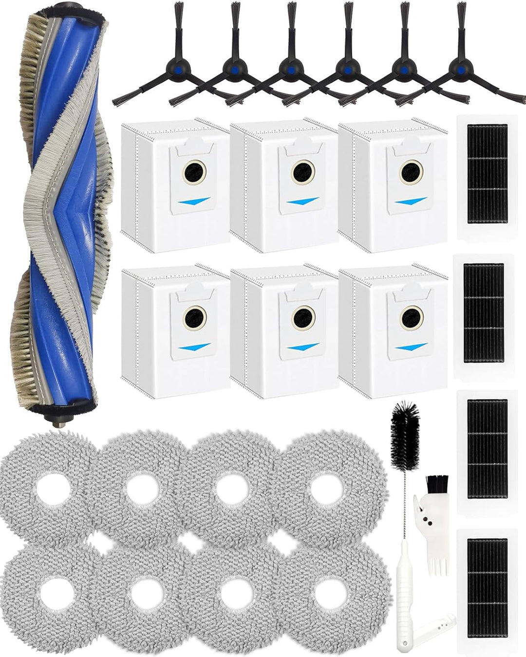 Yivy 27 Stück Zubehör für ECOVACS DEEBOT X5 OMNI,X5 PRO OMNI Saugroboter Ersatzteile: 1 Hauptbürste,