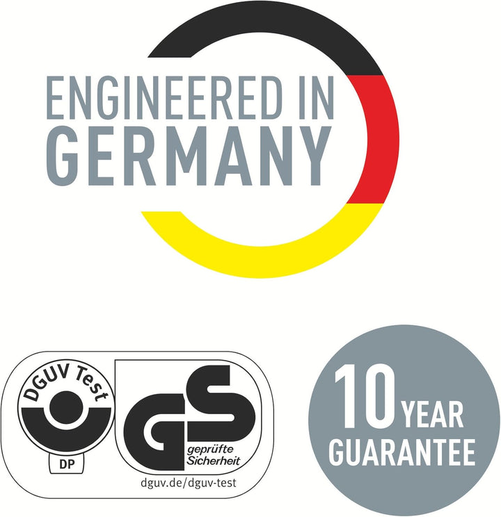 Leitz Starker Büro Locher aus Metall, Für 40 Blatt, Anschlagschiene mit Formatangaben, Ergonomisches