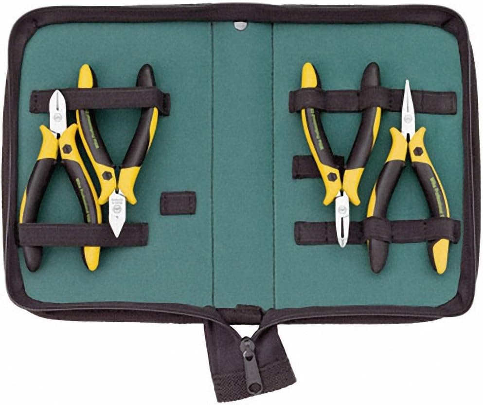 Wiha Zangen Set Elektro Professional ESD (33507), 2xSeitenschneider, Schrägvornschneider, Flachrundz