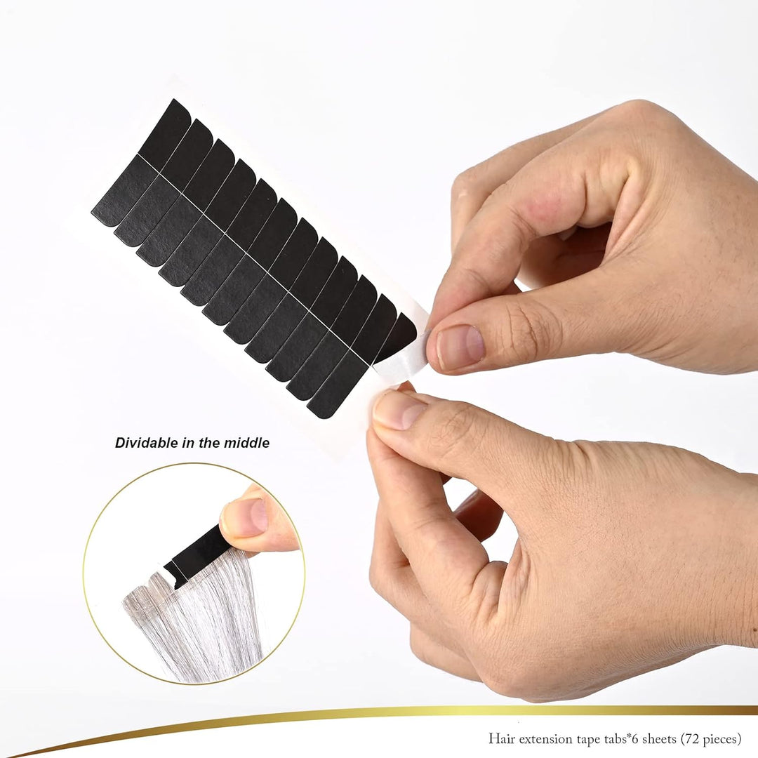 EHDIS Haarverlängerungs Kit, mit Haarverlängerungs Zangen und 144 Stück Tape Extensions Klebeband, E