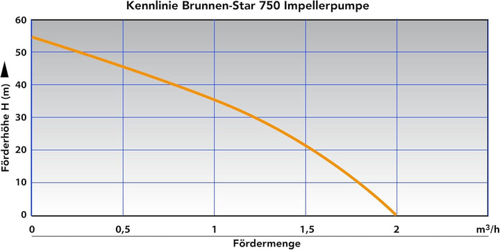 BRUNNENPUMPE TIEFBRUNNENPUMPE 3" 750Watt SANDVERTRÄGLICHE TAUCHPUMPE IMPELLERPUMPE TAUCHDRUCKPUMPE P