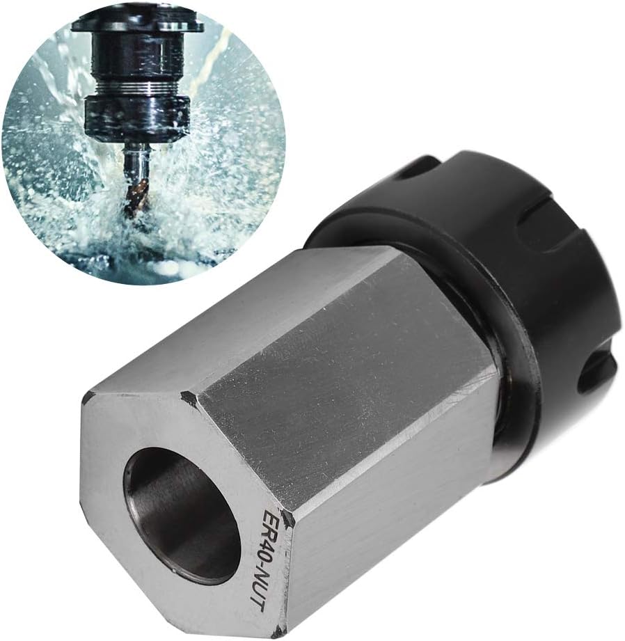 Fafeicy ER40 Sechskant Spannzangen mit 0,015 Genauigkeit, 7,5 x 5 x 5 cm Kohlenstoffstahl Spannzange