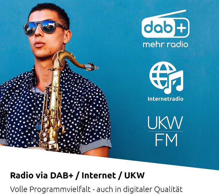 TechniSat DIGITRADIO 574 IR – Stereo-Internetradio (DAB+, FM, WLAN, Bluetooth-Audiostreaming, 4 Zoll