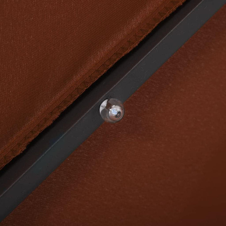 vidaXL Ampelschirm mit LED-Leuchten Stahlmast Sonnenschirm Gartenschirm Strandschirm Marktschirm Bal