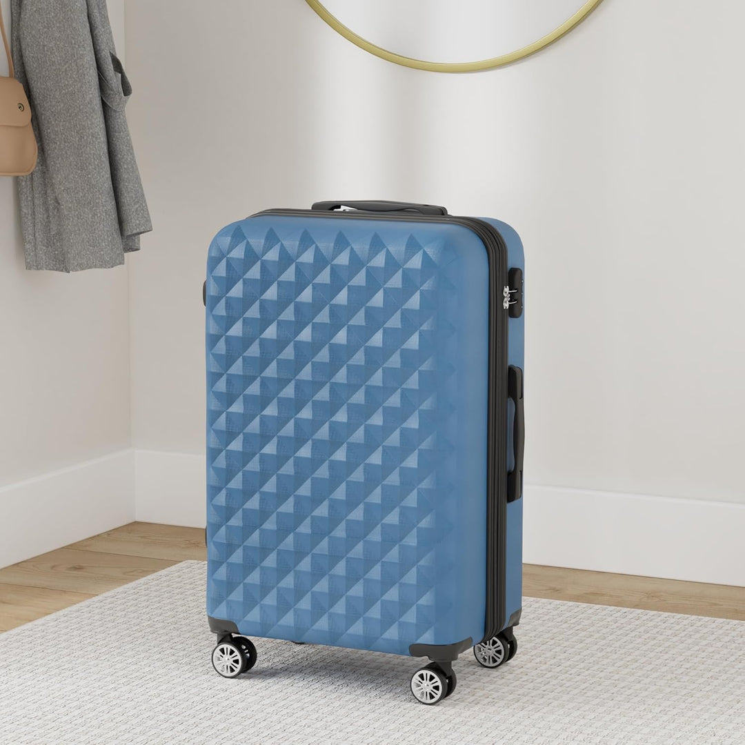 BEIBYE Zwillingsrollen 2066 Hartschale Trolley Koffer Reisekoffer Gepäck M-L-XL-Set (Blau, XL) Blau