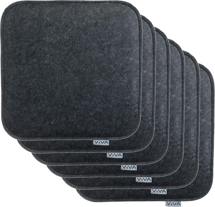 Brandsseller Sitzkissen Filz Eckig Stuhlkissen Sitzauflage Gepolstert - 35 x 35 x 2 cm - 6er Vorteil